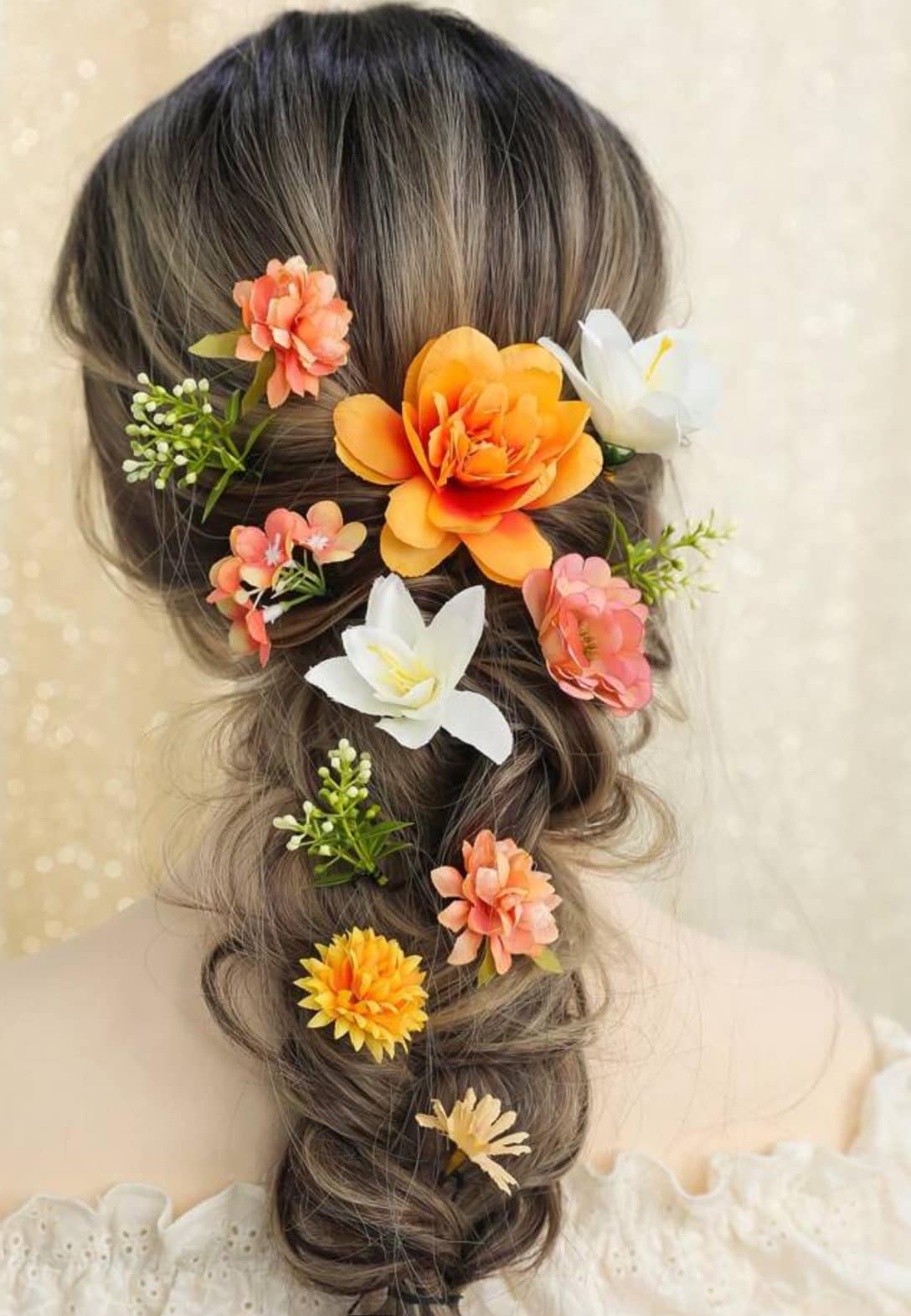 Coiffure avec fleurs